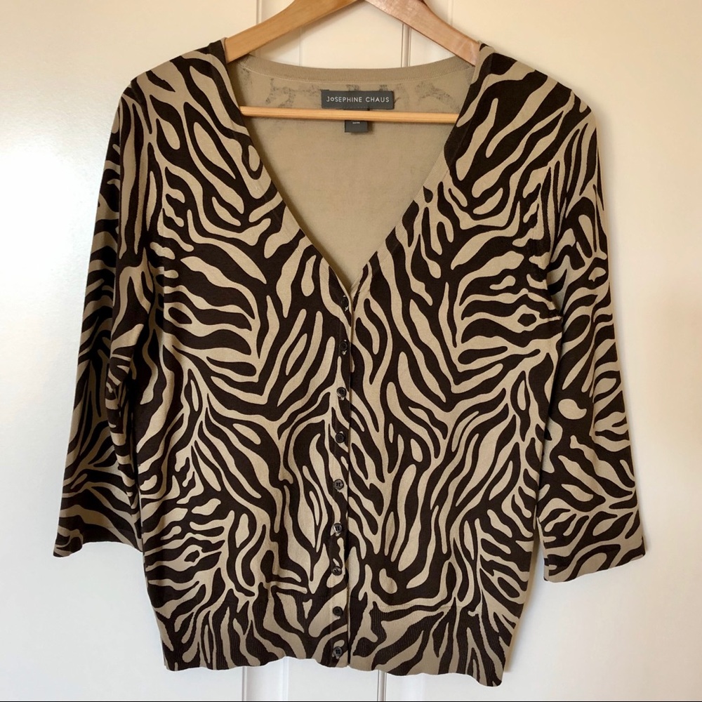 Animal print 3/4 Sleeve Cardigan- size M